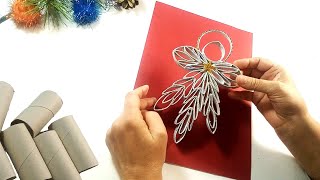 Zobacz jak zamieniłam rolki po papierze w ślicznego aniołka na święta na choinkę 🎄Recykling♻️DIY 👼 [upl. by Thurlough507]