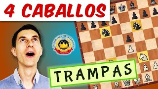 Las 6 mejores TRAMPAS en la apertura de los 4 CABALLOS [upl. by Noynek]