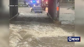 Heavy rainfall causes flash flooding in SW Kansas [upl. by Wernsman887]