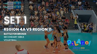 REGION 4A vs REGION 11 SET 1  Palarong Pambansa 2023  Volleyball Girls Secondary [upl. by Assile]