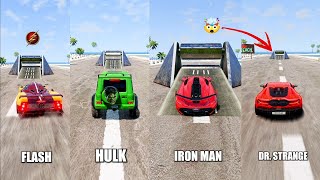 Super Heros Cars Brake Test 1 🤯 BeamNGDrive  Freakys Drive [upl. by Noiek]