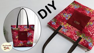 How to make daily tote bag with zipper [upl. by Sulohcin]