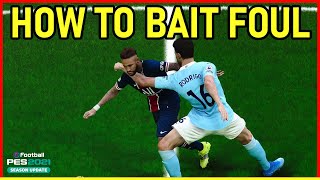 PES2021 How To Use Finesse Dribble To Bait Foul  Tips For New Players [upl. by Adaliah]