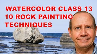 10 techniques for painting rocks with watercolor Watercolour beginner tutorial to master rocks [upl. by Balthazar642]