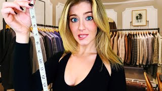 ASMR The OUTRAGEOUSLY INAPPROPRIATE Suit Measuring  Whispered Tailor Roleplay [upl. by Aiksas]