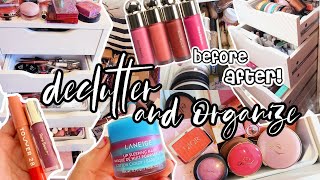 declutter amp organize my makeup collection💄🎀 satisfying motivating trashing stuff new storage idea [upl. by Nnayd]