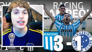 DAVOO XENEIZE REACCIONA Y OPINA DE RACING 3 CRUZEIRO 1  RACING GANADOR DE LA COPA SUDAMERICANA [upl. by Amlet]