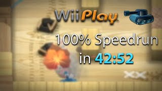 WR Wii Play  Tanks Missions 1100 Speedrun in 4252 [upl. by Minnie]