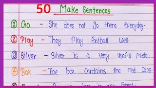 Make sentences in English From 50 words  How to make sentences  Make sentences  part 62 [upl. by Eisele]