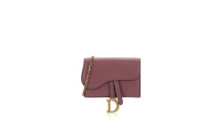 Christian Dior Goatskin Nano Saddle Chain Pouch Pink [upl. by Aihtnyc]