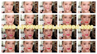 MAC LIPSTICK COLLECTION 2020  Swatching all 21 shades of my MAC lipsticks [upl. by Macdonald]