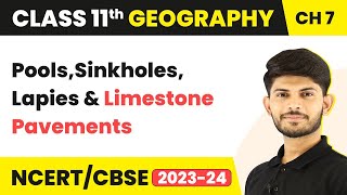 PoolsSinkholes Lapies and Limestone Pavements  Landforms and Their Evolution  Class 11 Geography [upl. by Hance]