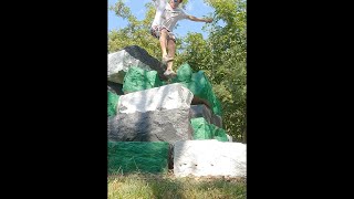 Footbag Athlete Performs INSANE Stunt OFF Huge Rocks [upl. by Lobel]