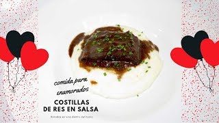 Costillas de res sin huesos hervidas lentamente en vino rojo Receta para San Valentin [upl. by Hewie182]