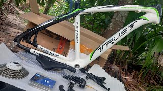 quadro TRUST de Carbono kit shimano Alívio 9s projeto Bike 275🚲 CANALSODEBIKE ⚙️🔧🏆🥇🚴‍♂️🇧🇷 [upl. by Cioffred881]