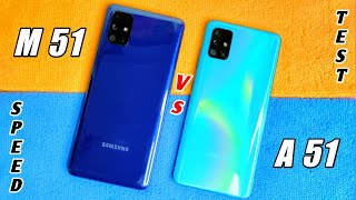 samsung galaxy m51 vs a51 speed test  samsung m51 vs a51 [upl. by Nnairret920]