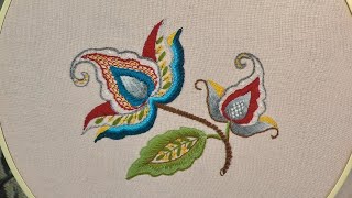 Crewel Work Flower  Stitches for Beginners [upl. by Eitsrik]