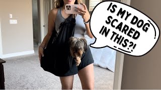 Pawaboo Dog Sling Carrier for Small Dogs Reversible Hand Free Dog Carrier Sling Review [upl. by Asiruam806]