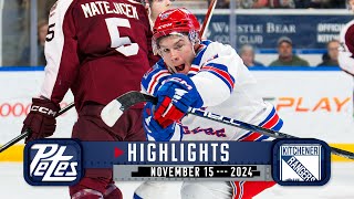 Game Highlights  Petes vs Rangers  Nov 15th 2024 [upl. by Aloisia]