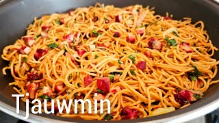 Surinaamse Tjauwmin maken receptchowmein how to make chowmin recipe [upl. by Redfield]