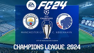 FC 24 Manchester City vs Copenhagen  Champions League 2024  PS4 Full Match [upl. by Ymereg828]