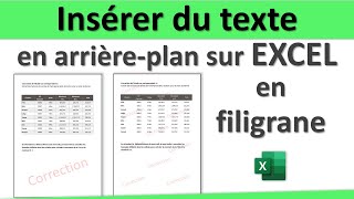 Ajouter du texte en arrièreplan sur Excel en filigrane et le positionner à lendroit souhaité [upl. by Nerro]