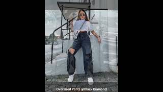 Oversized Pants Black Diamond Fashion Design [upl. by Noval171]