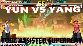 TAS  Street Fighter III 4rd Strike Arranged Edition  Yun Vs Yang [upl. by Dari]