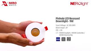 PINHOLE LED RECESSED DOWNLIGHT  9W [upl. by Otrebile971]