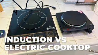 Induction vs Electric Cooktop Side by Side Comparison [upl. by Eeralav234]