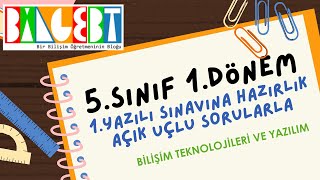 Bilişim Teknolojileri Yazılım 5Sınıf 1Dönem 1Açık Uçlu Sorulu Sınava Hazırlık [upl. by Bealle793]