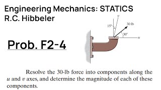 Hibbeler Engineering Mechanics STATICS Problem F24 Walkthrough [upl. by Haikezeh278]