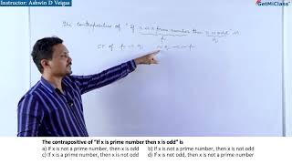 Find the contrapositive KCET 11th Mathematics Mathematical Reasoning [upl. by Jeralee]