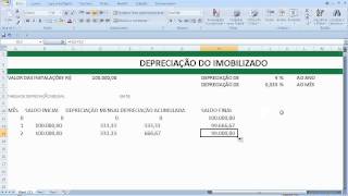 Depreciação Acumulada Ativo Imobilizado Linear Balanço Resultado Contabilidade Custos Geral Excel Co [upl. by Aihcropal]