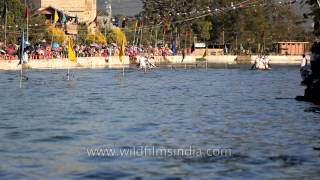 Crew reaching the finishing point  boat race Imphal [upl. by Retlaw446]