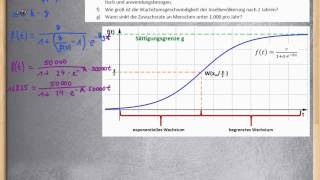 Logistisches Wachstum  Exponentialfunktion ★ Übung 2 komplett [upl. by Lennaj]