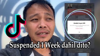 Bawal Pala to sa tiktok live  Suspended tiktok live [upl. by Thin]