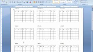 como hacer un calendario en Word 2007 [upl. by Callahan118]