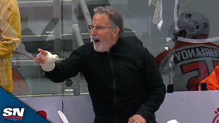 Flyers John Tortorella Receives Game Misconduct Initially Refuses To Leave Bench [upl. by Assiar]