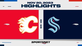 NHL Highlights  Flames vs Kraken  November 20 2023 [upl. by Enelaehs]