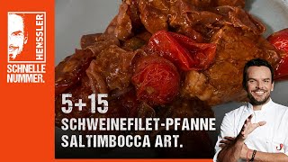 Schnelles SchweinefiletPfanne Saltimbocca Art Rezept von Steffen Henssler [upl. by Anelav118]