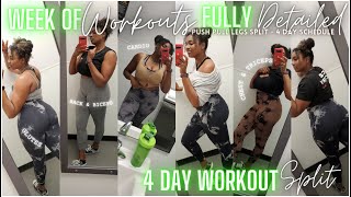 FULL WEEK OF WORKOUTS for a HOURGLASS FIGURE 🍑🍠5 day upperlower body split [upl. by Sanez]