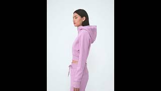 Women Apparels  Thumbhole Sleeves Cropped Hoodies [upl. by Nihi961]