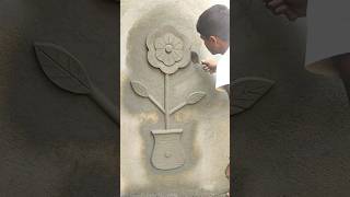 Cement Flower Plaster Design 😲👌vairalshort plaster flowers [upl. by Erotavlas]