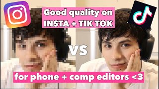 how to upload HIGH QUALITY edits on instagram  tik tok ALL VIDEO EDITORS [upl. by Rosner]