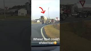 Concrete truck almost collides into GAS TANKER concrete wtfmoment [upl. by Zohara619]