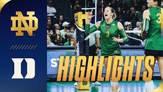 Highlights vs Duke  Notre Dame Defeats Duke to Close Out Weekend  Notre Dame Volleyball [upl. by Raddie]