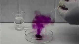 Chemistry experiment 14  Reaction between iodine and zinc [upl. by Okihsoy]