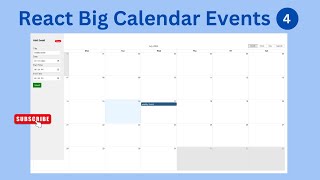 React Big Calendar Crud App  Add Update Delete Event Part 4 [upl. by Naxela760]