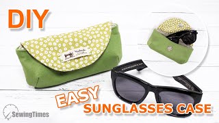 DIY EASY SUNGLASSES CASE  How to sew Glasses Pouch amp Free Pattern sewingtimes [upl. by Enitsrik]